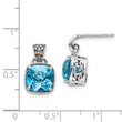 Sterling Silver & 14K Gold Blue Topaz Dangle Earrings