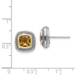 Sterling Silver and 14K Gold Citrine Cushion Earrings