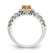 Shey Couture Sterling Silver with 14K Accent Antiqued Heart Citrine Ring - Birthstone Company