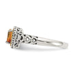 Shey Couture Sterling Silver with 14K Accent Antiqued Heart Citrine Ring - Birthstone Company