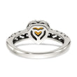 Shey Couture Sterling Silver with 14K Accent Antiqued Heart Citrine Ring - Birthstone Company