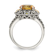 Shey Couture Sterling Silver with 14K Accent Antiqued Round Citrine Ring - Birthstone Company