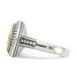 Shey Couture Sterling Silver with 14K Accent Antiqued Cushion Bezel Peridot Ring - Birthstone Company