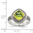 Shey Couture Sterling Silver with 14K Accent Antiqued Cushion Bezel Peridot Ring - Birthstone Company