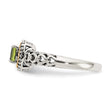 Shey Couture Sterling Silver with 14K Accent Antiqued Cushion Peridot Ring - Birthstone Company