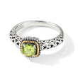 Shey Couture Sterling Silver with 14K Accent Antiqued Cushion Peridot Ring - Birthstone Company