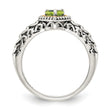 Shey Couture Sterling Silver with 14K Accent Antiqued Heart Peridot Ring - Birthstone Company