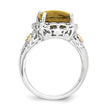 Whiskey Quartz Ring in 14K Two-Tone Gold, Size 8