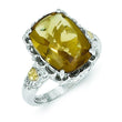 Whiskey Quartz Ring in 14K Two-Tone Gold, Size 8