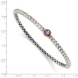 Sterling Silver Bangle with 14K Gold Accent & Amethyst