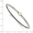 Sterling Silver 14K Gold Freshwater Pearl Hinged Bangle
