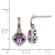 Sterling Silver & 14K Gold Amethyst Dangle Earrings