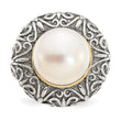 Sterling Silver w/14k 12mm FW Cultured Pearl Ring, Size 7 - Birthstone Company