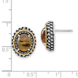 Sterling Silver 14K Gold Citrine Oval Earrings