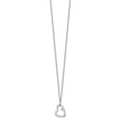 Sterling Silver Diamond Heart Necklace with Polished Rhodium Finish