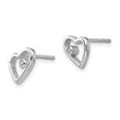 Sterling Silver Diamond Heart Earrings in Gift Box