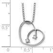 White Ice Sterling Silver Heart Necklace with Diamonds and Rhodium Finish