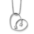 White Ice Sterling Silver Heart Necklace with Diamonds and Rhodium Finish