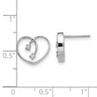 Sterling Silver Diamond Heart Earrings Gift Ready