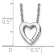 Sterling Silver Diamond Heart Necklace with Extender