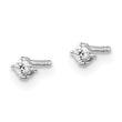 925 Sterling Silver Diamond Stud Earrings with Rhodium Polish