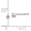 925 Sterling Silver Diamond Stud Earrings with Rhodium Polish