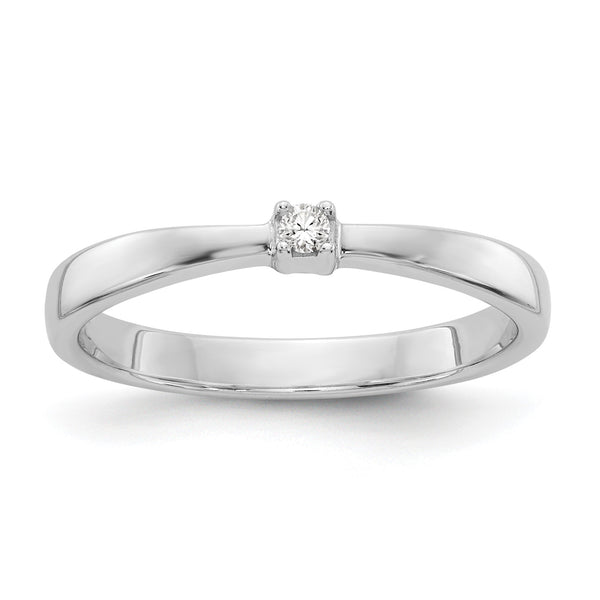 White Ice Sterling Silver Rhodium-plated Diamond Ring - Birthstone Company