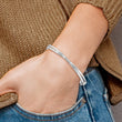 Sterling Silver Diamond X Bangle with Rhodium Polish