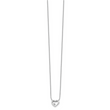 Sterling Silver Diamond Open Heart Necklace with Rhodium Polish and Extender