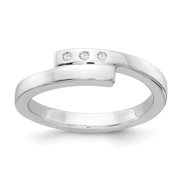 White Ice Sterling Silver Rhodium-plated Diamond Ring - Birthstone Company