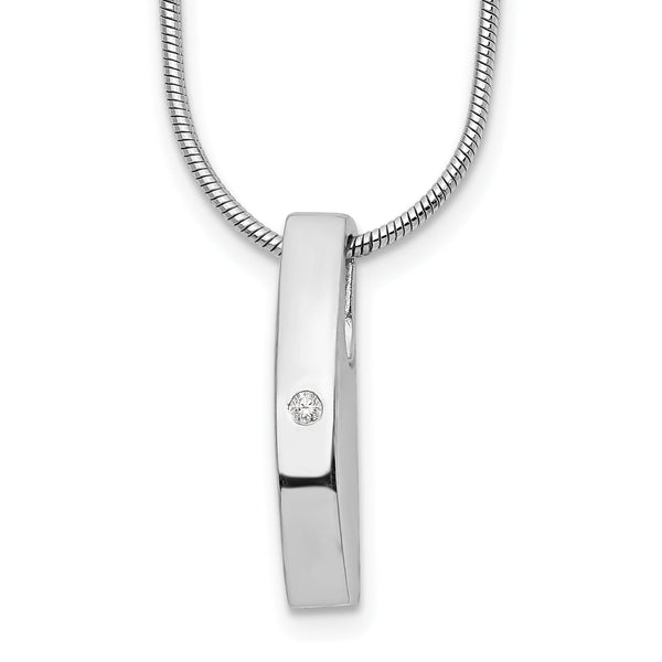 White Ice Sterling Silver Diamond Necklace with Extender