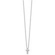 White Ice Sterling Silver Diamond Cross Necklace with Rhodium Finish