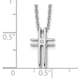 White Ice Sterling Silver Diamond Cross Necklace with Rhodium Finish