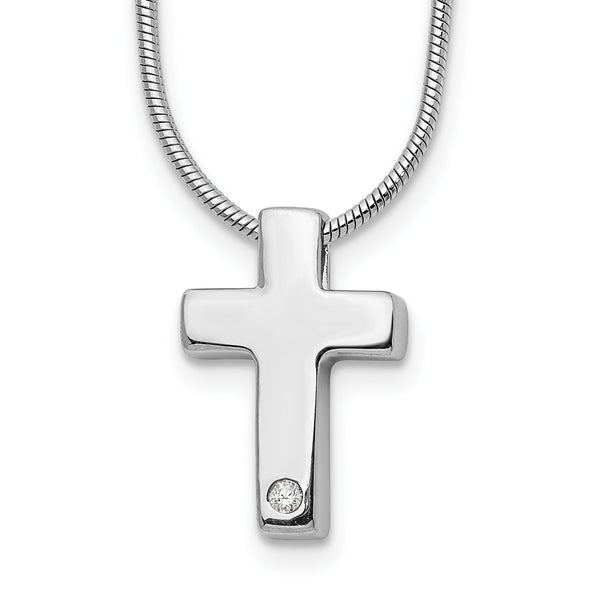 White Ice 925 Silver Diamond Cross Necklace Gift Ready