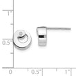 Sterling Silver Diamond Button Earrings in Polished Rhodium