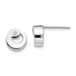 Sterling Silver Diamond Button Earrings in Polished Rhodium