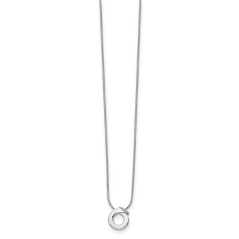 Sterling Silver Diamond Circle Necklace with Extender