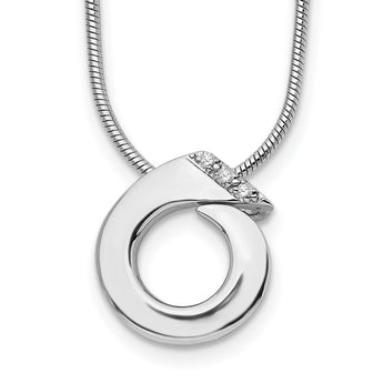 Sterling Silver Diamond Circle Necklace with Extender