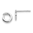 White Ice Sterling Silver Diamond Circle Earrings, Polished & Gift Ready