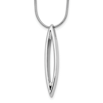 Sterling Silver Diamond Necklace with 2 Inch Extender