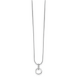 Sterling Silver Diamond Necklace with Rhodium Polished Finish