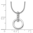 Sterling Silver Diamond Necklace with Rhodium Polished Finish