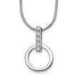Sterling Silver Diamond Necklace with Rhodium Polished Finish