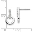 Sterling Silver Diamond Drop Earrings with Rhodium Polish
