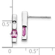 Sterling Silver Diamond & Pink Tourmaline Dangle Earrings