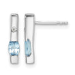 White Ice Sterling Silver Rhodium-plated Diamond and Blue Topaz Post Earrings - Birthstone Company
