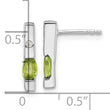Sterling Silver RH Plated White Ice .02ct. Diamond and Peridot Earrings