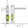 White Ice Sterling Silver Rhodium-plated Diamond and Peridot Post Earrings - Birthstone Company