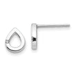 Sterling Silver Diamond Teardrop Earrings Gift Ready