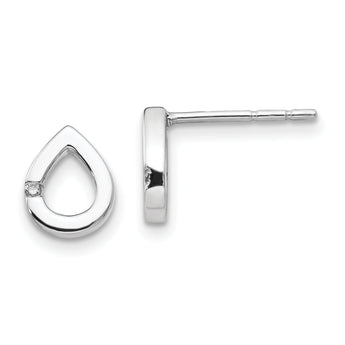 Sterling Silver Diamond Teardrop Earrings Gift Ready